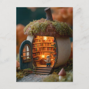 Eekhoornbibliotheek in een Mosachtig Eikelhuis Briefkaart