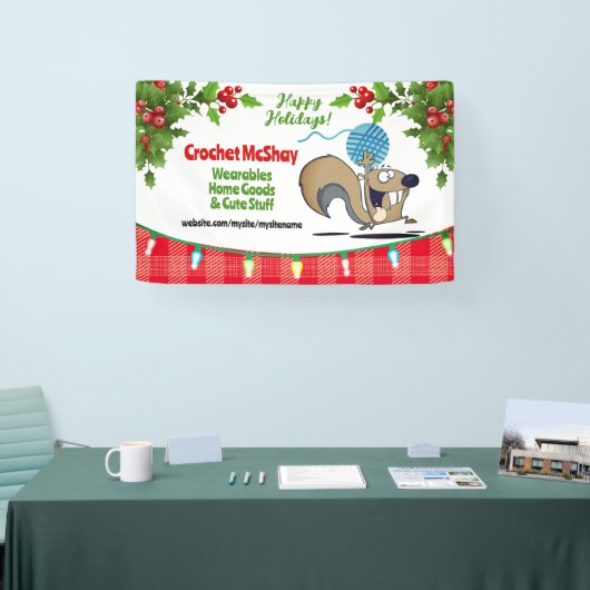 Eekhoorngaren haak breien ambacht show display spandoek (Beurs)