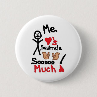 Eekhoornliefhebber Cartoon Ronde Button 5,7 Cm