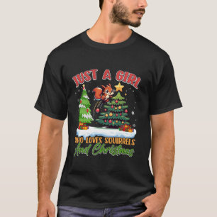 Eekhoorns Acorn Gewoon Een Meisje Kerstlichtboom T-shirt