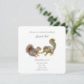 Eekhoorns bruiloft uitnodiging (Staand voorkant)
