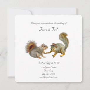 Eekhoorns bruiloft uitnodiging
