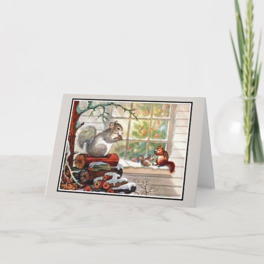 Eekhoorns en Chipmunk Christmas Kaart (Voorkant)