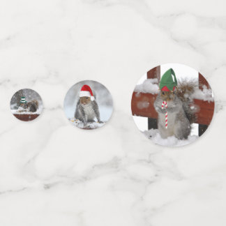 Eekhoorns en Kerst Petten Tafel Confetti