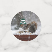 Eekhoorns en Kerst Petten Tafel Confetti (Kleine voorkant)