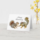 Eekhoorns Happy Jubileum Kaart (Gele Bloem)