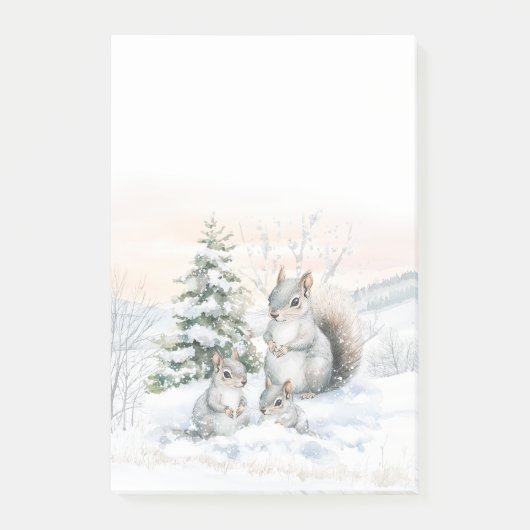 Eekhoorns in winterpost-it-briefjes post-it® notes (Voorkant)