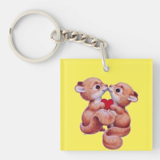 Eekhoorns met hart sleutelhanger (voorkant)
