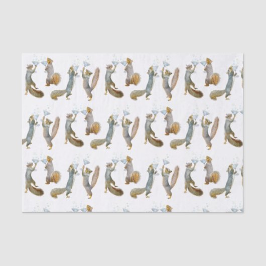Eekhoorns met Martinis Tissue Paper Tissuepapier (Voorkant)