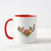 Eekhoorns met Red Mushroom Heart Mok (Links)