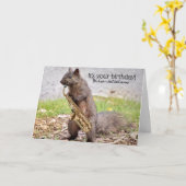 Eekhoorns Night Out Verjaardag Kaart (Gele Bloem)