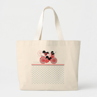 Eekhoorns op een fiets Jumbo Tas - Zwart/Blauw/Roo