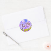 Eekhoorns op taart ronde sticker (Envelop)
