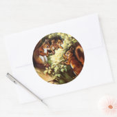  eekhoorns ronde sticker (Envelop)