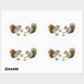 Eekhoorns Tea Party Sticker (Vel)