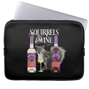 Eekhoorntjes en wijn - Funny Squirrel Lover en Win Laptop Sleeve