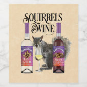 Eekhoorntjes en wijn - Funny Squirrel Lover en Win Wijn Etiket (Enkel label)