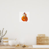 Eekhoorntjes, geslepen, met een pompoenhalsnajaar poster (Keuken)