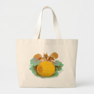 eekhoorntjes in de pompoenpleister grote tote bag