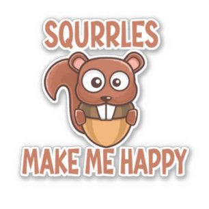 Eekhoorntjes maken me blij met de  eekhoorn sticker