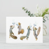 Eekhoorntjes Martini Feest Uitnodiging (Staand voorkant)