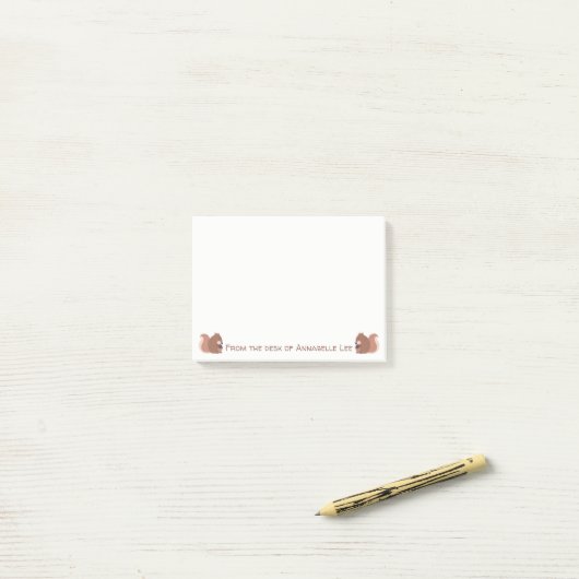 Eekhoorntjes met eikels post-it® notes (Op bureau)