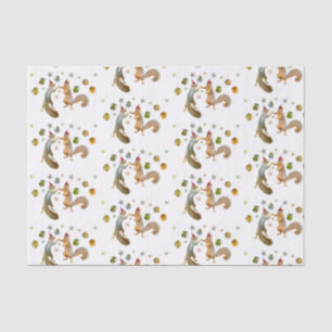 Eekhoorntjes met Star Decorations Weefpapier Tissuepapier