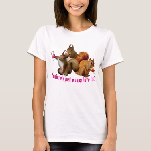 Eekhoorntjes willen gewoon vun hebben t-shirt (Voorkant)