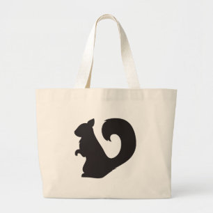Eekhoornvliesbos silhouet grafisch grote tote bag