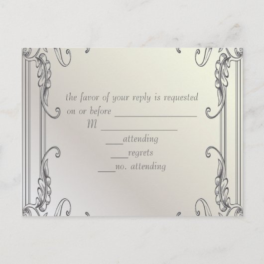 Eelegante bruinkoolpauw RSVP Uitnodiging Briefkaart (Achterkant)