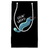 Eelin Great Funny Slippery Eel Pun Dark BG Klein Cadeauzakje (Voorkant)