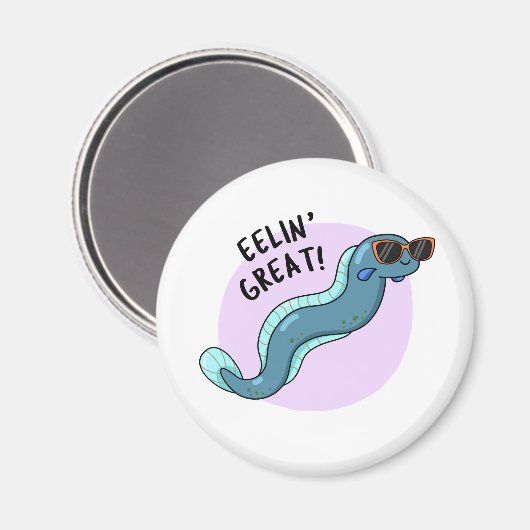 Eelin Great Funny Slippery Eel Pun Magneet (Voorkant / Achterkant)