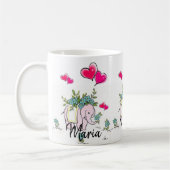 Eelphant rose Coeurs roses Mug (Gauche)