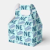 Een 1e Verjaardag Waterverf Walvis Pattern Bedankdoosjes (Achterkant)