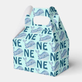 Een 1e Verjaardag Waterverf Walvis Pattern Bedankdoosjes (Voorkant Zijde)