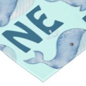 Een 1e Verjaardag Waterverf Walvis Pattern Tafelkleed (Gekanteld)