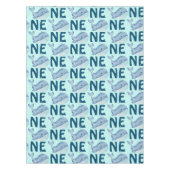 Een 1e Verjaardag Waterverf Walvis Pattern Tafelkleed (Voorkant)