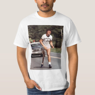 "Een 21-jarige Canadese Terry Fox begon met een T-shirt