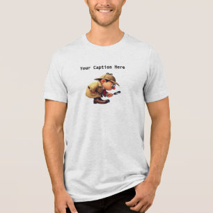 Een 3D-amateurdetective op zoek naar aanwijzingen Tri-Blend Shirt