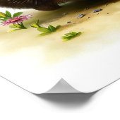 Een 3D-gerenderd Waterverf schilderij van een egel Poster (Hoek)