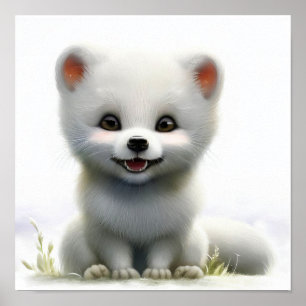 Een 3D-gerenderd Waterverf schilderij van een pool Poster