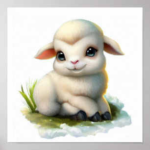 Een 3D-Waterverf Afbeelding van een jong Dall-scha Poster