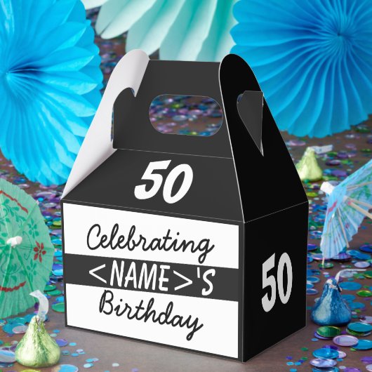 Een 50ste verjaardag vieren Voeg Naam Favor Box to Bedankdoosjes (Feest)