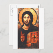 Een 6-eeuwse icoon van Jezus Briefkaart (Voorkant / Achterkant)