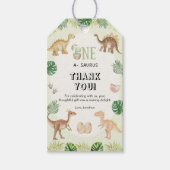 Een a Saurus 1e verjaardagscadeautag Cadeaulabel (Voorkant)