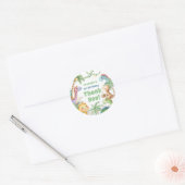 Een A-Saurus Jongen Dinosaurus 1e Verjaardag Ronde Sticker (Envelop)