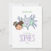 Eén aangepaste meisjes paars maken, bedankt kaart (Voorkant)