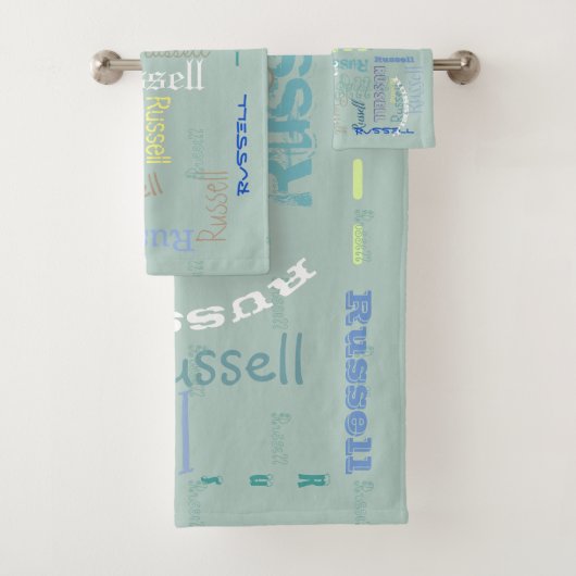 Een aangepaste naam handdoekset-perfect voor kamp: bad handdoek (Insitu)