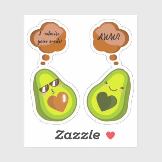 EEN AANGEPASTE SCHATTIGEE AVOCADO STICKERS (Vel)