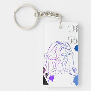 Een aanraking van de Spletters van de Waterverf va Sleutelhanger